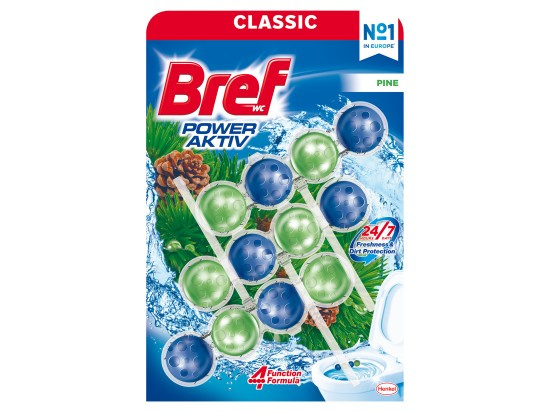 Bref Power Aktiv Classic - WC blok - Pine, 3 x 50 g