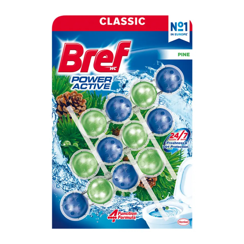 Bref Power Aktiv Classic - WC blok - Pine, 3 x 50 g