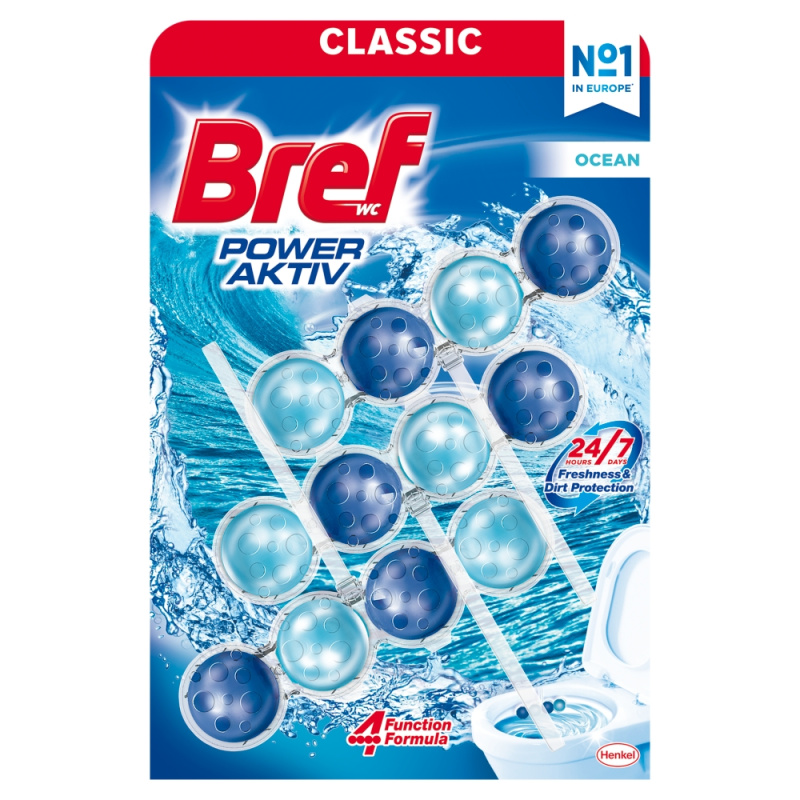 Bref Power Aktiv Classic - WC blok - Ocean, 3 x 50 g