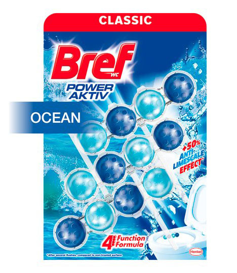 Bref Power Aktiv Classic - WC blok - Ocean, 3 x 50 g