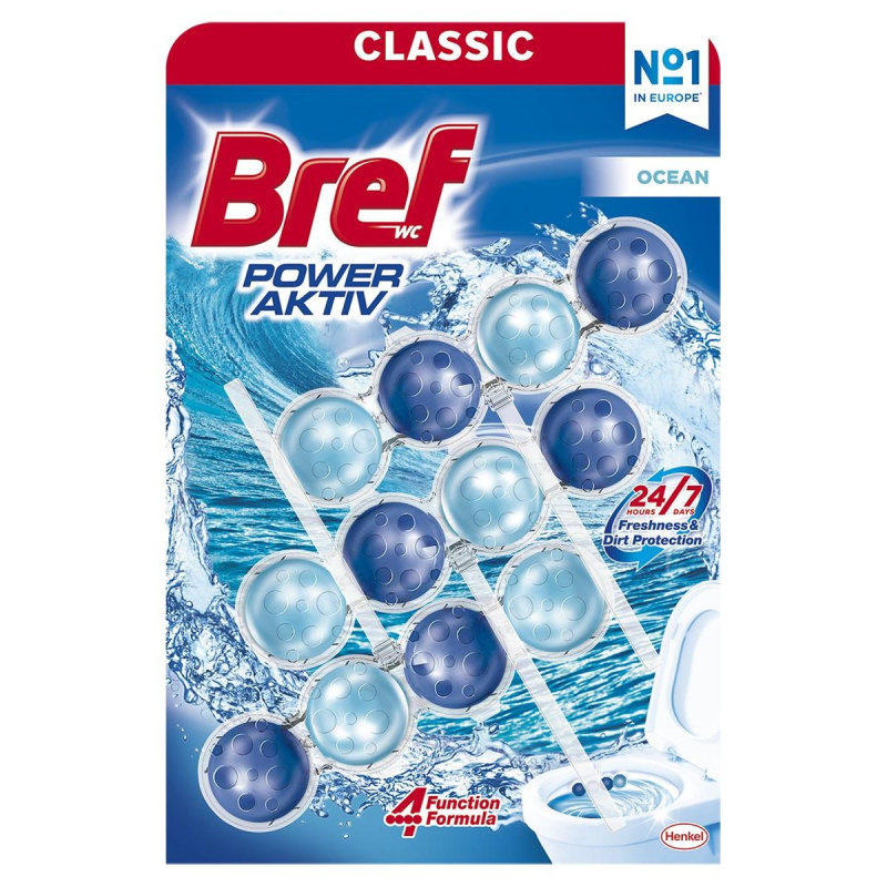 Bref Power Aktiv Classic - WC blok - Ocean, 3 x 50 g