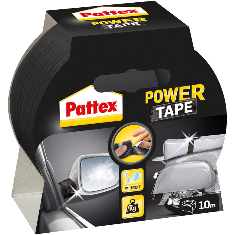 Pattex Power Tape - třívrstvá samolepicí páska - 50 mm × 10 m, černá