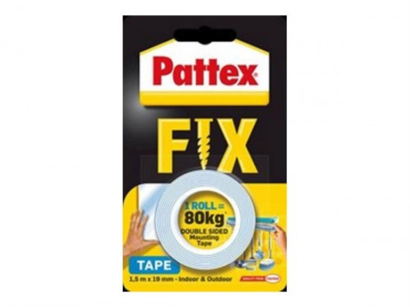 Montážní páska Pattex FIX - oboustranná, Standard, 80 kg, 19 mm x 1,5 m