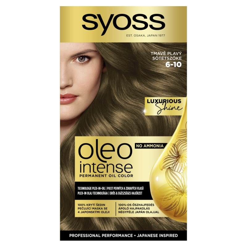 Syoss Oleo Intense permanentní barva na vlasy s olejem odstín 6-10 Tmavě plavý 1 ks