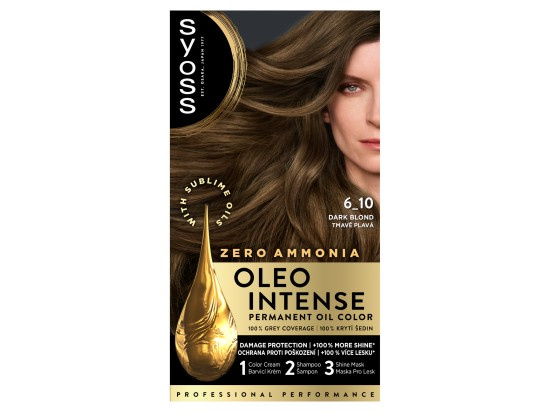 Syoss Oleo Intense permanentní barva na vlasy s olejem odstín 6-10 Tmavě plavý 1 ks
