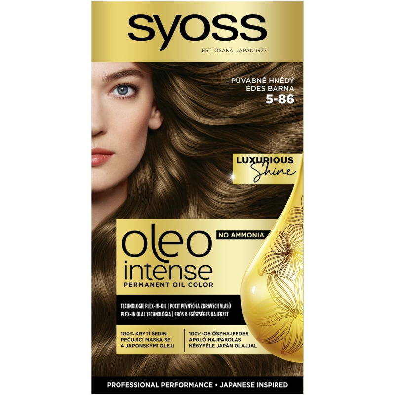 Syoss Oleo Intense permanentní barva na vlasy s olejem odstín 5-86 Půvabně hnědý 1 ks