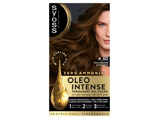 Syoss Oleo Intense permanentní barva na vlasy s olejem odstín 4-60 Zlatohnědý 1 ks