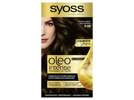Syoss Oleo Intense permanentní barva na vlasy s olejem odstín 3-10 Tmavě hěndý 1 ks