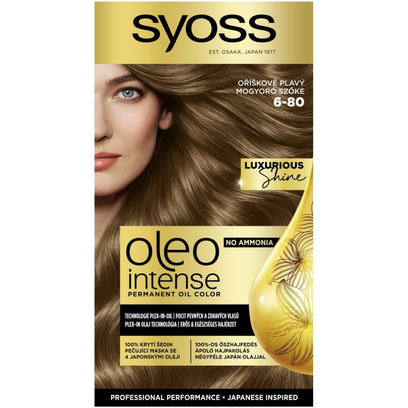 Syoss Oleo Intense permanentní barva na vlasy s olejem odstín 6-80 Oříškově plavý 1 ks