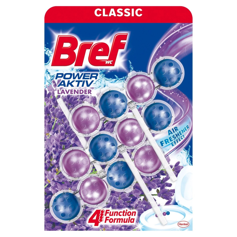 Bref Power Aktiv Classic - WC blok - Lavender, 3 x 50 g