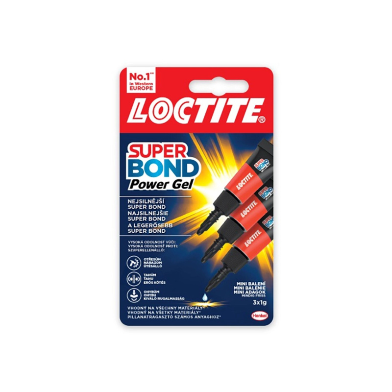 Loctite Super Bond Power Gel - vteřinové lepidlo - 3 x 1 g