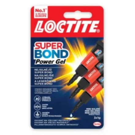 Loctite Super Bond Power Gel - vteřinové lepidlo - 3 x 1 g