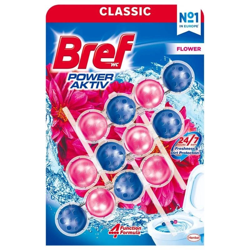Bref Power Aktiv WC závěs Flower 3×50 g