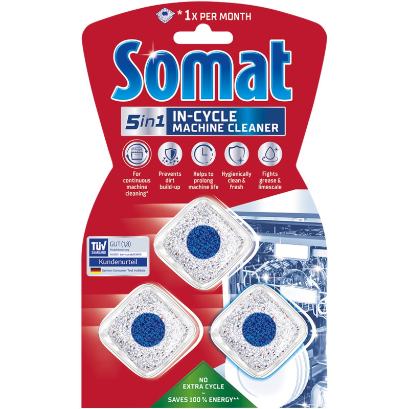 Čistič myčky Somat, 3x 20 g (při plné myčce)