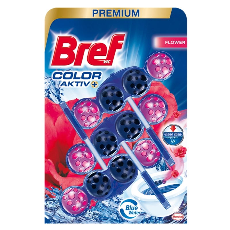 WC blok Bref Color Aktiv - Flower, 3x 50 g