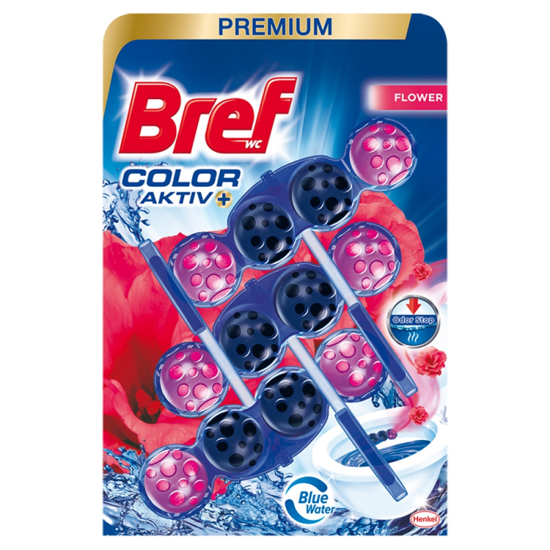 WC blok Bref Color Aktiv - Flower, 3x 50 g
