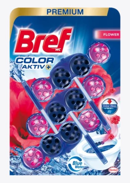 WC blok Bref Color Aktiv - Flower, 3x 50 g