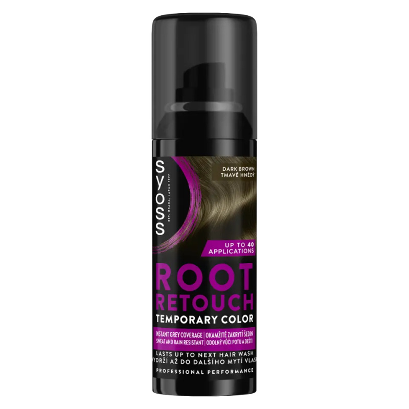 Syoss Root Retoucher tónovací barva na odrosty ve spreji odstín Dark Brown 120 ml