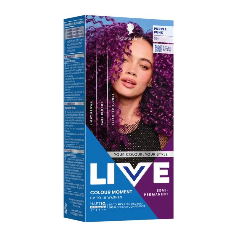 Schwarzkopf LIVE Ultra Brights or Pastel semipermanentní barva na vlasy odstín 94 Purple Punk 1 ks