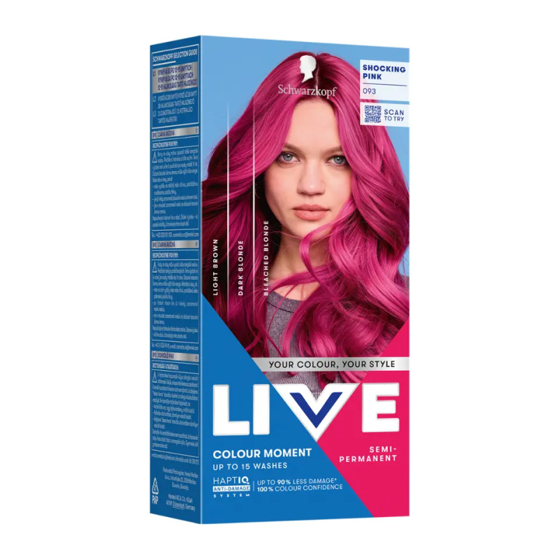 Schwarzkopf LIVE Ultra Brights or Pastel semipermanentní barva na vlasy odstín 093 Shocking Pink 1 ks