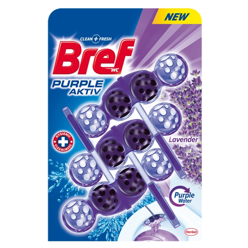 BREF Purple Aktiv Tuhý WC block Lavender 3 x 50 g
