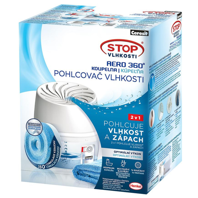 Ceresit STOP VLHKOSTI Aero 360° koupelna přístroj + 1 tableta