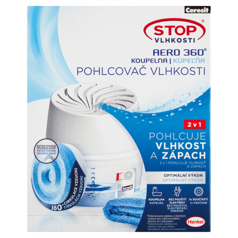 Ceresit STOP VLHKOSTI Aero 360° koupelna přístroj + 1 tableta