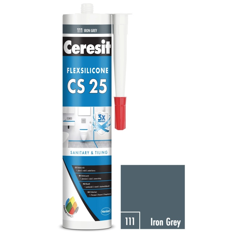 CERESIT CS 25 Sanitární silikon 111 Iron Grey 280 ml