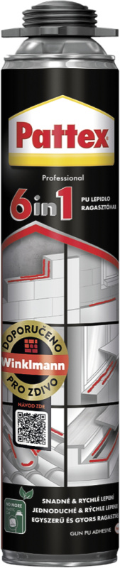 Lepidlo polyuretanové Pattex 6 v 1 pistolové 750ml