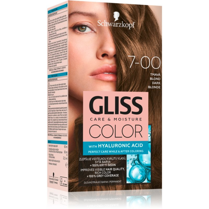 Schwarzkopf Gliss Color permanentní barva na vlasy odstín 7-00 Tmavá blond 1 ks