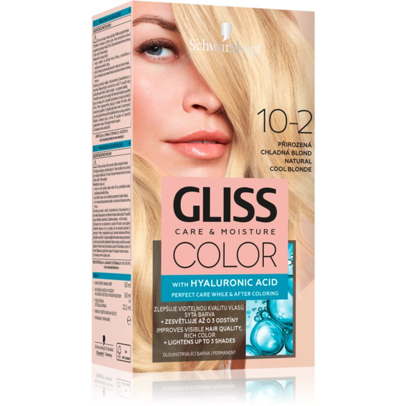 Schwarzkopf Gliss Color permanentní barva na vlasy odstín 10-2 Přirozená chladná blond 1 ks