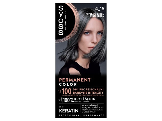 Syoss Permanent Color permanentní barva na vlasy odstín 4_15 Popelavý chróm 1 ks