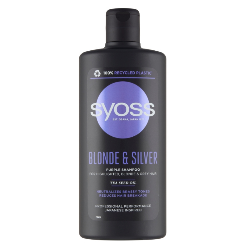 Syoss Intense Blonde fialový šampon pro blond a šedivé vlasy 440 ml