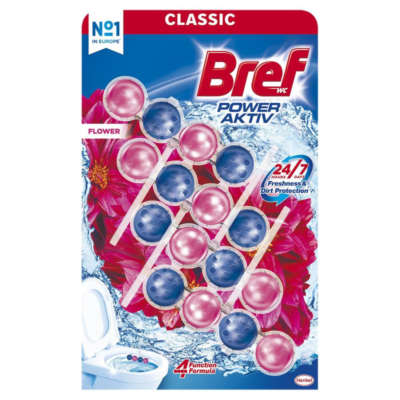 Bref WC blok Power Aktiv Flower 4x50 g