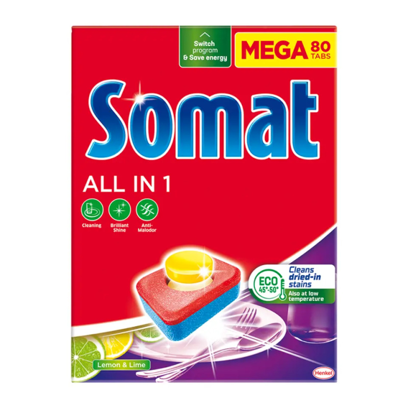 Somat Tablety do myčky All in 1 Lemon & Lime 80 ks 80 ks