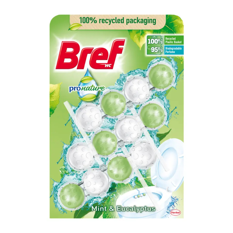 Bref ProNature - WC blok - máta a eukalyptus, 3 x 50 g