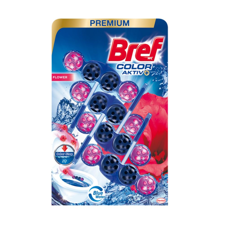 BREF Color Activ Tuhý WC blok Flower 4 x 50 g