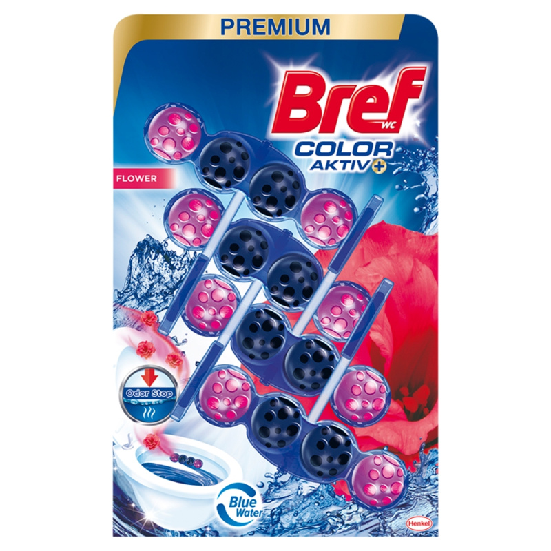 BREF Color Activ Tuhý WC blok Flower 4 x 50 g