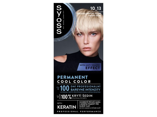 Syoss Permanent Cool Color permanentní barva na vlasy odstín 10_13 Arktická blond 1 ks