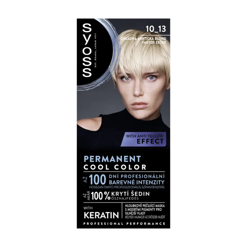 Syoss Permanent Cool Color permanentní barva na vlasy odstín 10_13 Arktická blond 1 ks