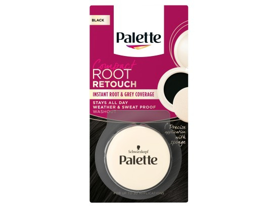 Schwarzkopf Palette Compact Root Retouch vlasový korektor odrostů a šedin s pudrovým efektem odstín Černý 3 g
