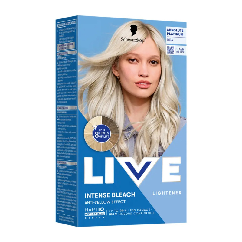 Schwarzkopf LIVE Intense Bleach odbarvovač na vlasy 00A Absolutní platinová 1 ks