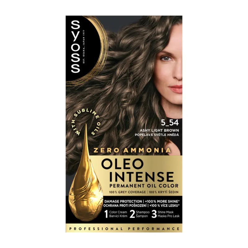 Syoss Oleo Intense permanentní barva na vlasy s olejem odstín 5-54 Světle hnědý 1 ks