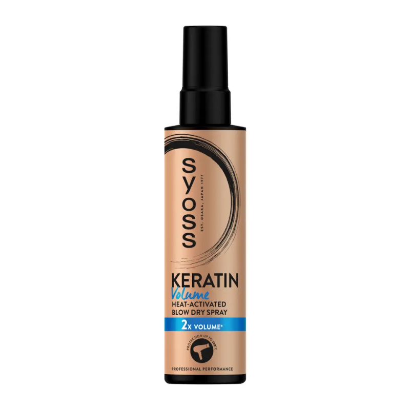 Syoss Keratin Volume sprej pro ochranu vlasů před teplem pro zvětšení objemu 200 ml