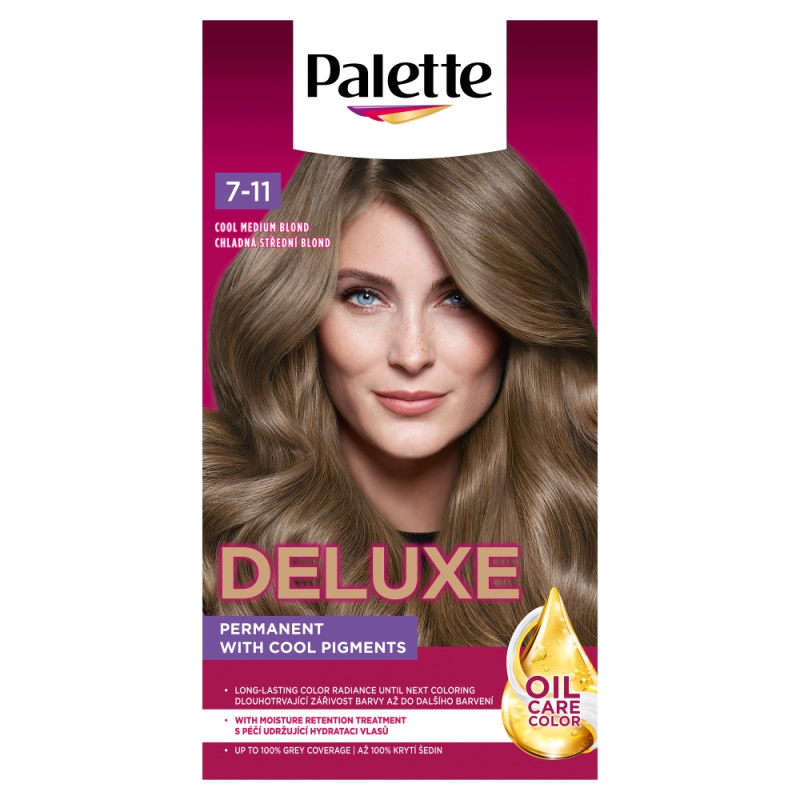 Schwarzkopf Palette Deluxe permanentní barva na vlasy odstín 7-11 Chladná střední blond 1 ks