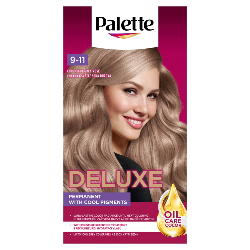 Schwarzkopf Palette Deluxe permanentní barva na vlasy odstín 9-11 Chladná světle šedá růžová 1 ks