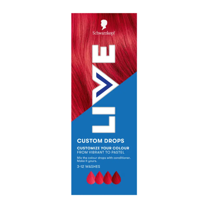 Schwarzkopf LIVE Drops smývatelný barevný stín odstín Ohnivá červená 30 ml
