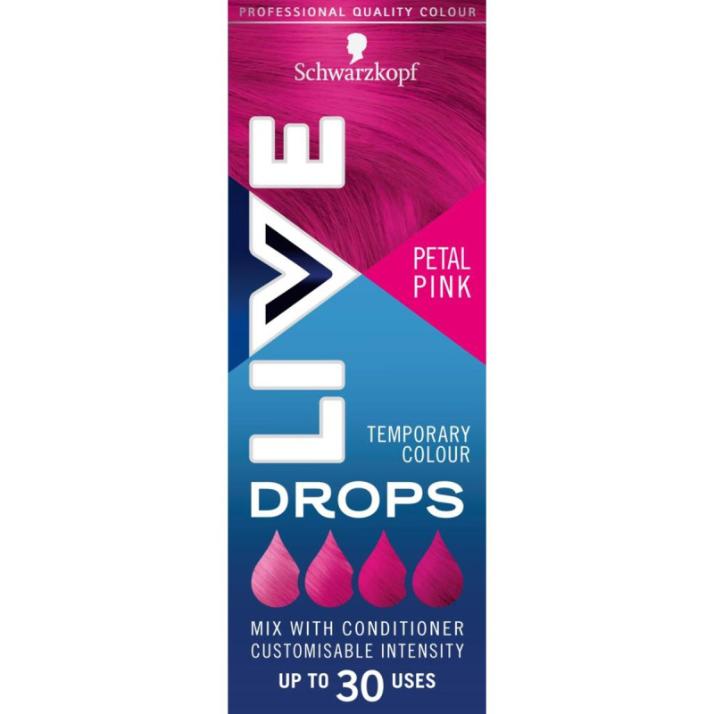 Schwarzkopf Live Drops barvicí kapky na vlasy růžový květ