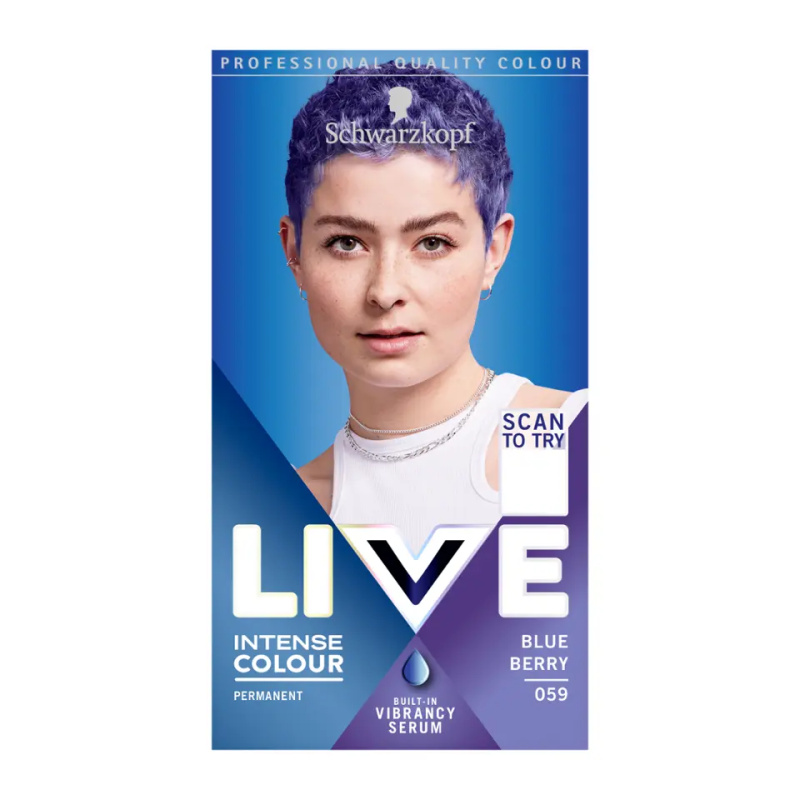Schwarzkopf LIVE Intense Colour permanentní barva na vlasy odstín 059 Borůvka 1 ks