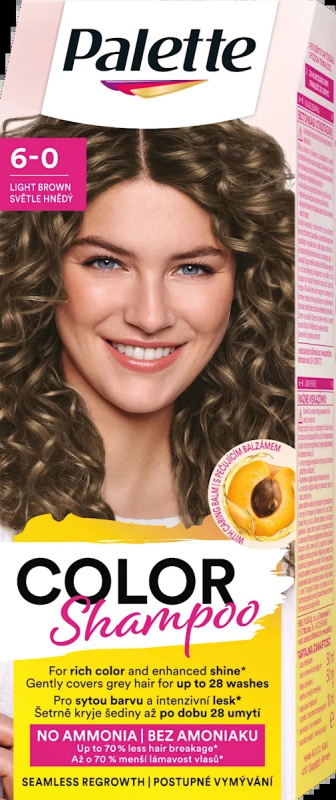 Schwarzkopf Palette Color Shampoo tónovací šampon odstín 6-0 Light Brown 50 ml